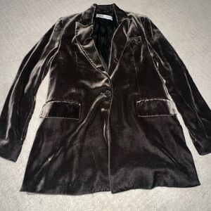 Zara Women's Chocolate Velvet Blazer & pants